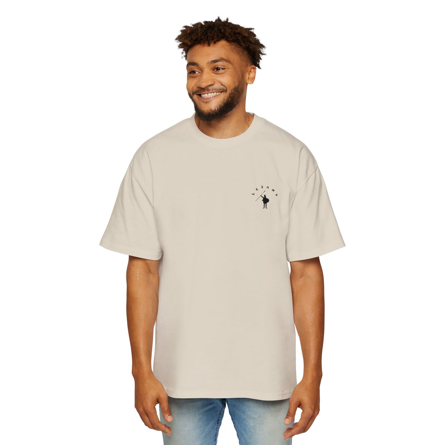 Oversized Tee with Simple Logo, Men's T-Shirt