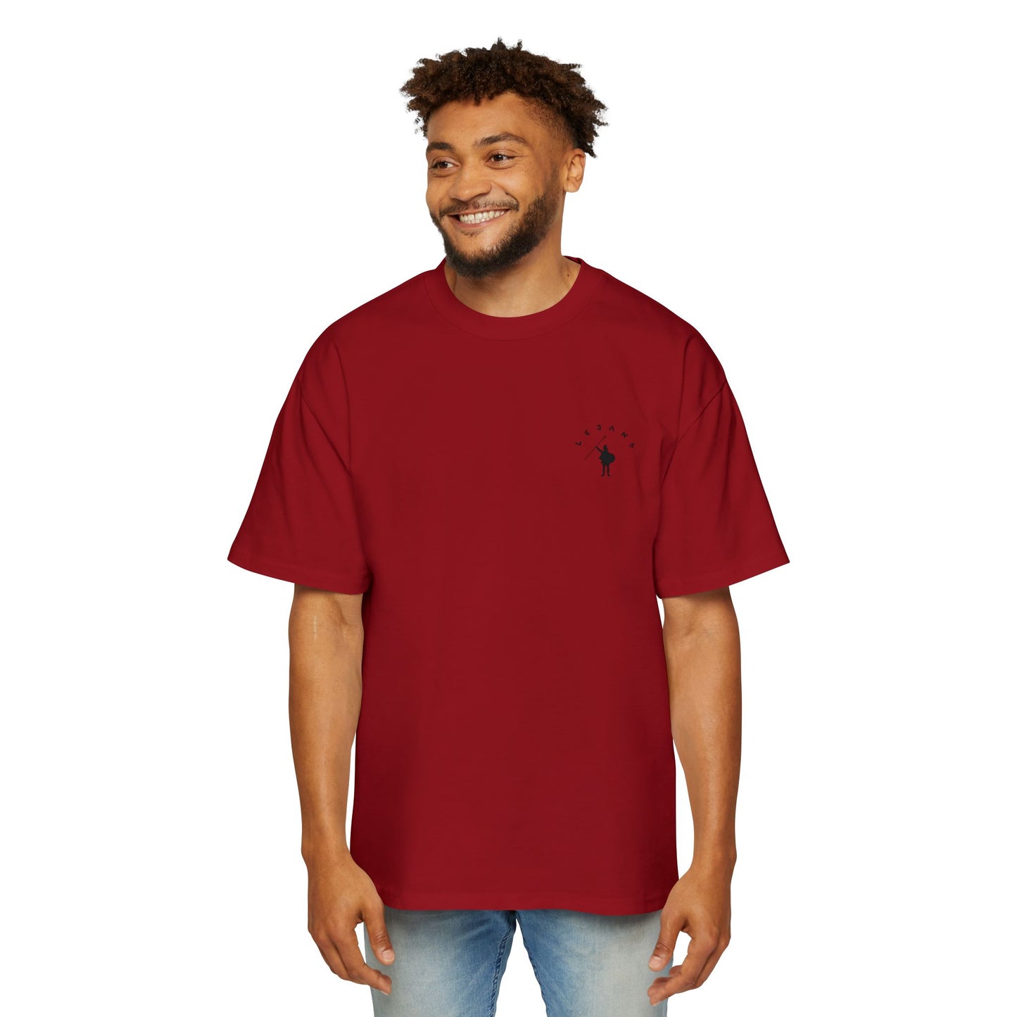 Oversized Tee with Simple Logo, Men's T-Shirt